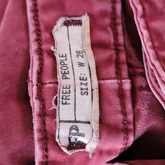 Free People women's red skinny jeans sz 26 punk grunge boho - Picture 4 of 8